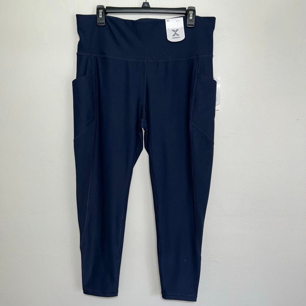 Xersion Women’s XL 7/8 Ankle Leggings Navy Quick-Dri NWT